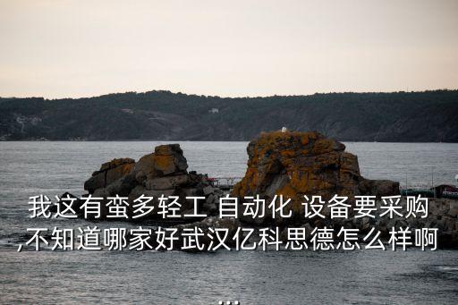 我這有蠻多輕工 自動化 設(shè)備要采購,不知道哪家好武漢億科思德怎么樣啊...