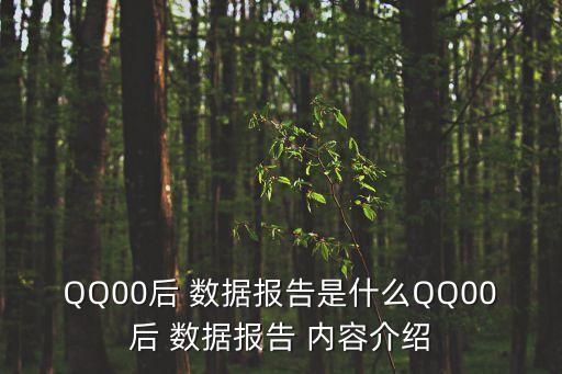 QQ00后 數(shù)據(jù)報告是什么QQ00后 數(shù)據(jù)報告 內(nèi)容介紹