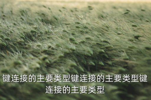 鍵連接的主要類型鍵連接的主要類型鍵連接的主要類型