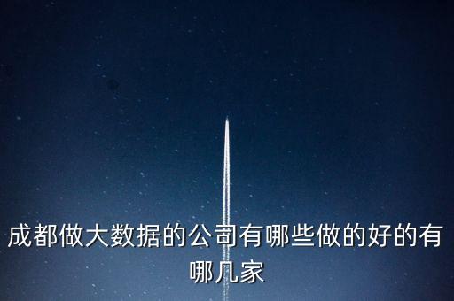 成都做大數(shù)據(jù)的公司有哪些做的好的有哪幾家