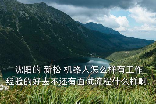  沈陽的 新松 機器人怎么樣有工作經(jīng)驗的好去不還有面試流程什么樣啊...