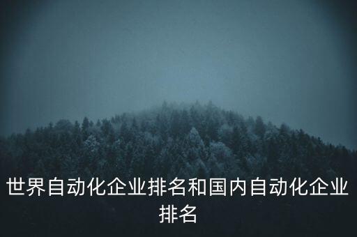 世界自動(dòng)化企業(yè)排名和國(guó)內(nèi)自動(dòng)化企業(yè)排名