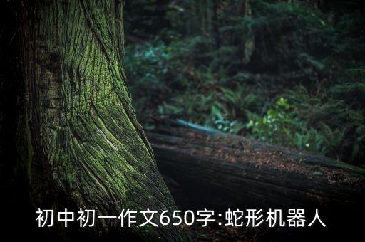 初中初一作文650字:蛇形機(jī)器人
