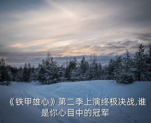 《鐵甲雄心》第二季上演終極決戰(zhàn),誰是你心目中的冠軍