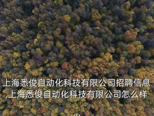 上海悉俊自動(dòng)化科技有限公司招聘信息,上海悉俊自動(dòng)化科技有限公司怎么樣...