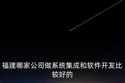 福建哪家公司做系統(tǒng)集成和軟件開發(fā)比較好的