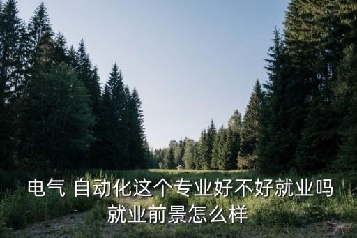  電氣 自動(dòng)化這個(gè)專業(yè)好不好就業(yè)嗎就業(yè)前景怎么樣