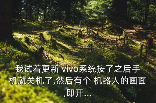 我試著更新 vivo系統(tǒng)按了之后手機(jī)就關(guān)機(jī)了,然后有個(gè) 機(jī)器人的畫面,即開...