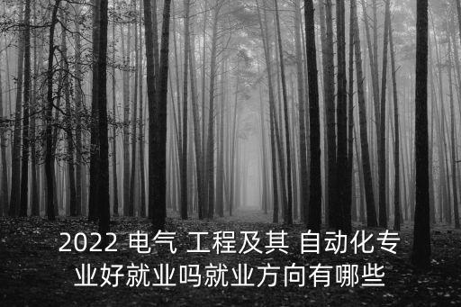 2022 電氣 工程及其 自動(dòng)化專業(yè)好就業(yè)嗎就業(yè)方向有哪些