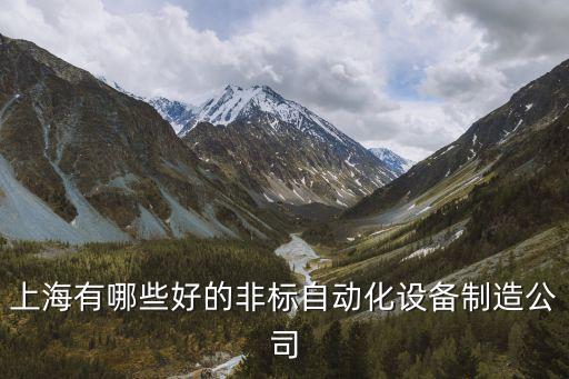上海有哪些好的非標(biāo)自動(dòng)化設(shè)備制造公司