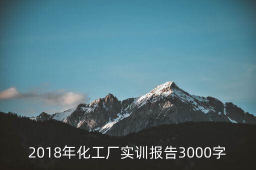 2018年化工廠實訓報告3000字