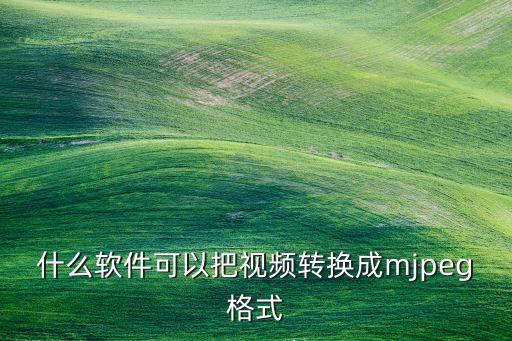 mjpg,什么軟件可以把視頻轉換成mjpeg格式?