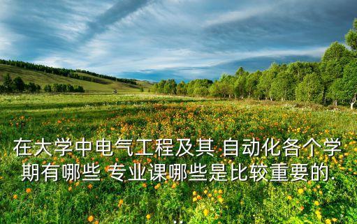 在大學(xué)中電氣工程及其 自動(dòng)化各個(gè)學(xué)期有哪些 專業(yè)課哪些是比較重要的...