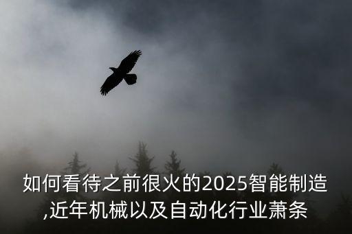 如何看待之前很火的2025智能制造,近年機械以及自動化行業(yè)蕭條