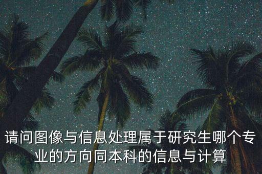 請問圖像與信息處理屬于研究生哪個專業(yè)的方向同本科的信息與計算