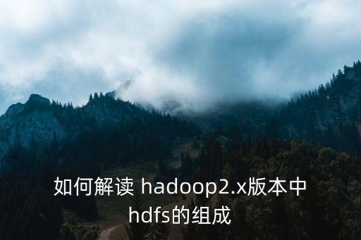 如何解讀 hadoop2.x版本中hdfs的組成