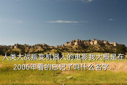人類大戰(zhàn)叛變機(jī)器人的電影我大概是在2006年看的忘記了叫什么名字...