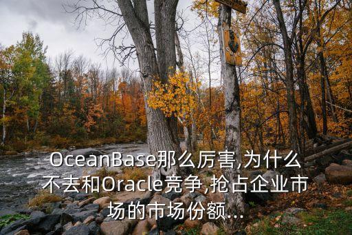 OceanBase那么厲害,為什么不去和Oracle競爭,搶占企業(yè)市場的市場份額...
