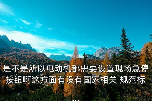 是不是所以電動(dòng)機(jī)都需要設(shè)置現(xiàn)場(chǎng)急停按鈕啊這方面有沒(méi)有國(guó)家相關(guān) 規(guī)范標(biāo)...