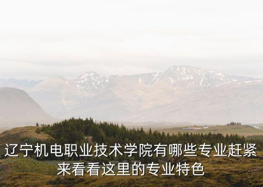 遼寧機電職業(yè)技術(shù)學院有哪些專業(yè)趕緊來看看這里的專業(yè)特色