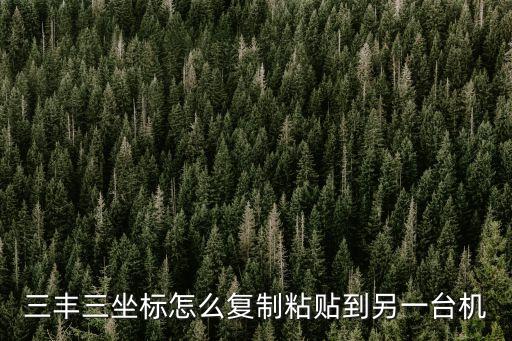 三豐三坐標(biāo)怎么復(fù)制粘貼到另一臺(tái)機(jī)