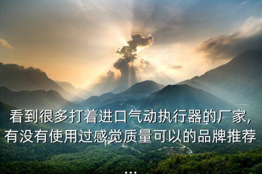 看到很多打著進口氣動執(zhí)行器的廠家,有沒有使用過感覺質(zhì)量可以的品牌推薦...