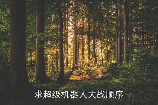 求超級(jí)機(jī)器人大戰(zhàn)順序
