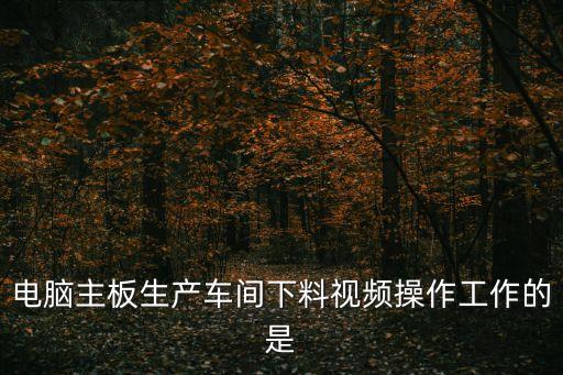 電腦主板生產(chǎn)車間下料視頻操作工作的是