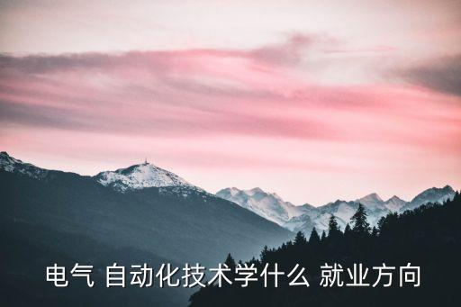  電氣 自動化技術(shù)學(xué)什么 就業(yè)方向