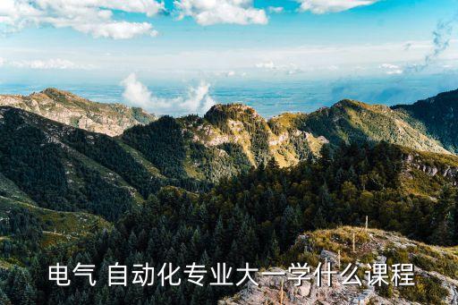  電氣 自動化專業(yè)大一學什么課程
