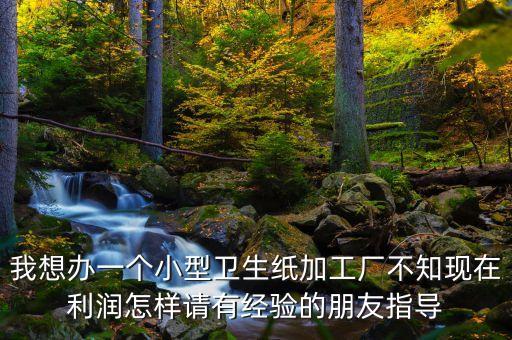 我想辦一個(gè)小型衛(wèi)生紙加工廠不知現(xiàn)在利潤(rùn)怎樣請(qǐng)有經(jīng)驗(yàn)的朋友指導(dǎo)