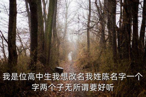 我是位高中生我想改名我姓陳名字一個(gè)字兩個(gè)子無所謂要好聽