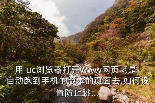 用 uc瀏覽器打開www網(wǎng)頁老是 自動(dòng)跑到手機(jī)的版本的頁面去,如何設(shè)置防止跳...
