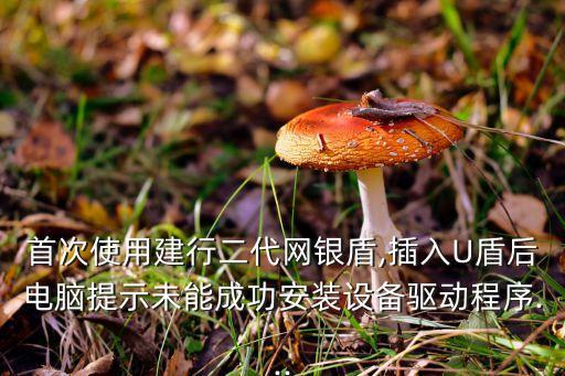 首次使用建行二代網(wǎng)銀盾,插入U盾后電腦提示未能成功安裝設(shè)備驅(qū)動程序...