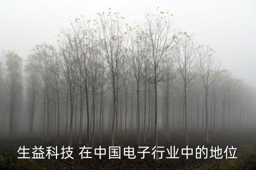 生益科技 在中國電子行業(yè)中的地位