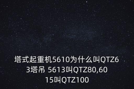 塔式起重機5610為什么叫QTZ63塔吊 5613叫QTZ80,6015叫QTZ100