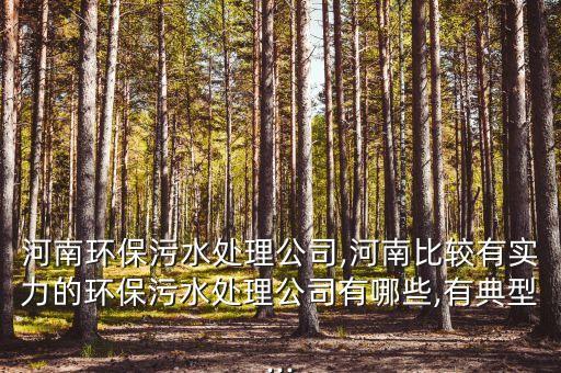 河南環(huán)保污水處理公司,河南比較有實(shí)力的環(huán)保污水處理公司有哪些,有典型...