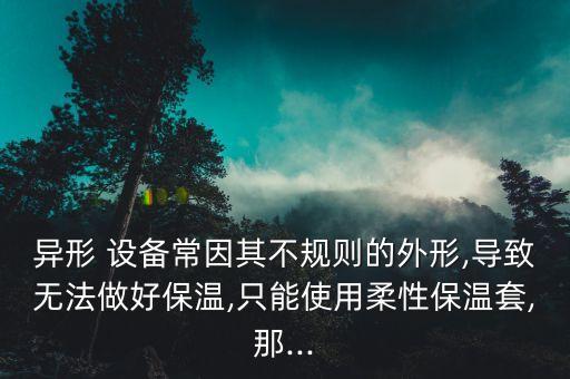 異形 設(shè)備常因其不規(guī)則的外形,導(dǎo)致無法做好保溫,只能使用柔性保溫套,那...