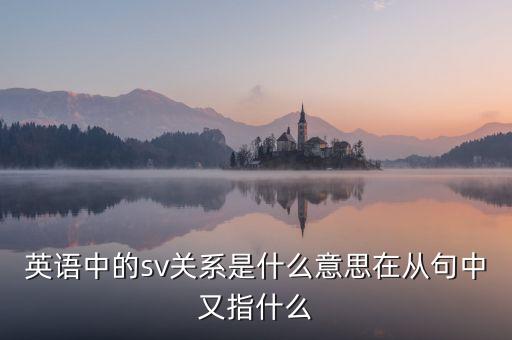 英語中的sv關(guān)系是什么意思在從句中又指什么
