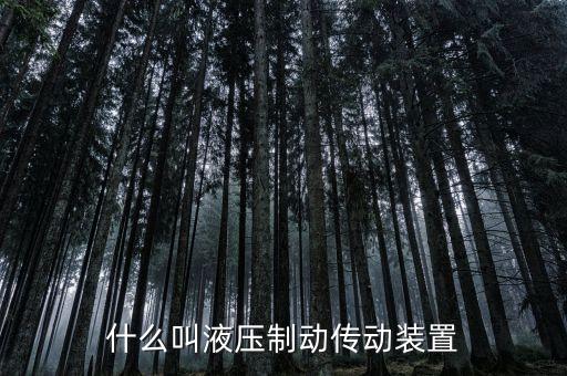什么叫液壓制動傳動裝置