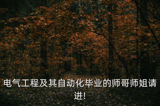 電氣工程及其自動(dòng)化畢業(yè)的師哥師姐請(qǐng)進(jìn)!