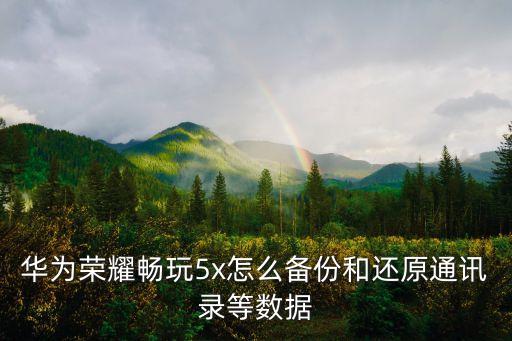 華為榮耀暢玩5x怎么備份和還原通訊錄等數(shù)據(jù)