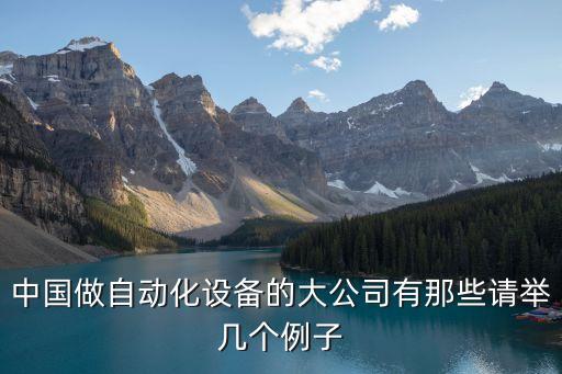 中國做自動化設備的大公司有那些請舉幾個例子