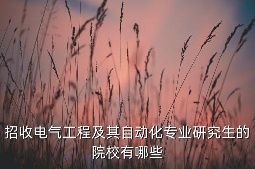 招收電氣工程及其自動(dòng)化專業(yè)研究生的院校有哪些
