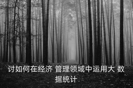 討如何在經(jīng)濟(jì) 管理領(lǐng)域中運用大 數(shù)據(jù)統(tǒng)計
