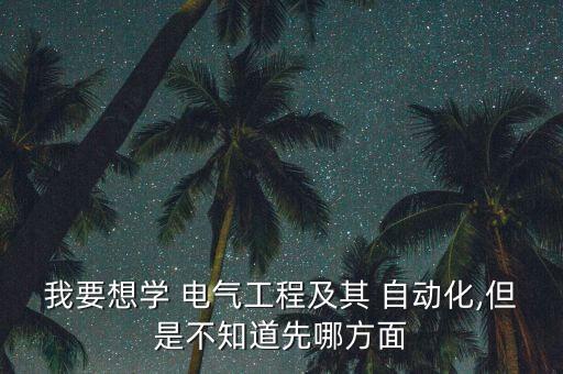 我要想學(xué) 電氣工程及其 自動化,但是不知道先哪方面
