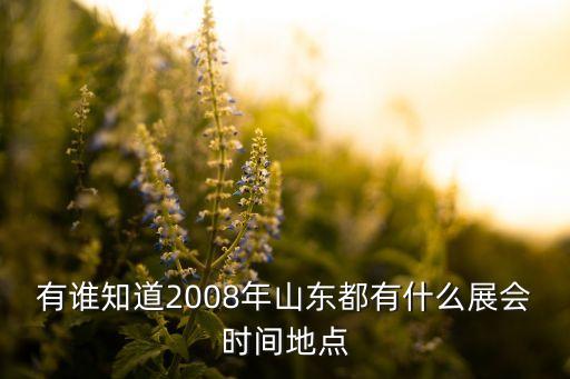 有誰知道2008年山東都有什么展會時間地點