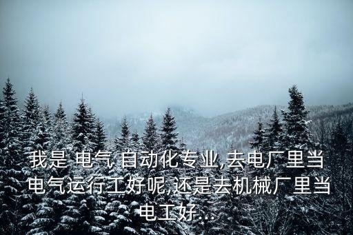 我是 電氣 自動化專業(yè),去電廠里當(dāng) 電氣運(yùn)行工好呢,還是去機(jī)械廠里當(dāng)電工好...
