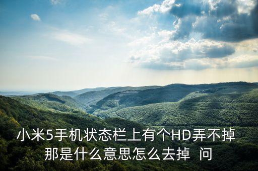 小米5手機(jī)狀態(tài)欄上有個(gè)HD弄不掉 那是什么意思怎么去掉  問