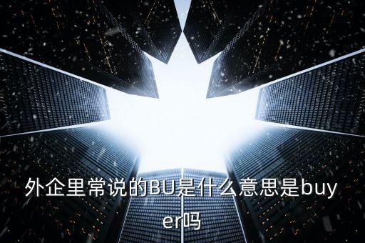 外企里常說的BU是什么意思是buyer嗎